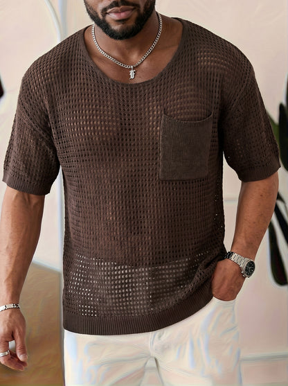 Mens Breathable Knitted Sweater
