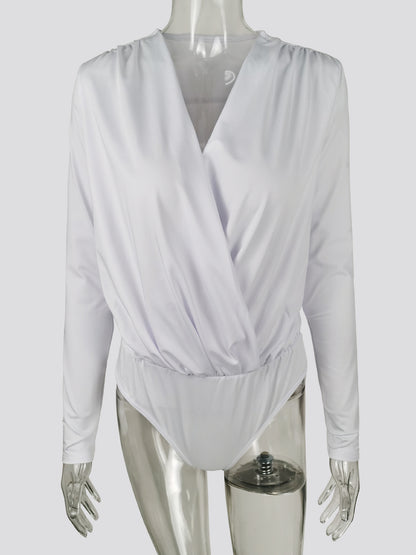 Women's V-Neck Slim Long Sleeve Jumpsuit