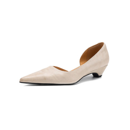 Women's Cowhide Retro Pointed Toe Sandals