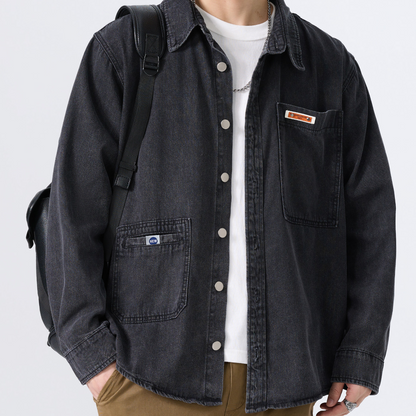 Mens Denim Long Sleeve Shirt