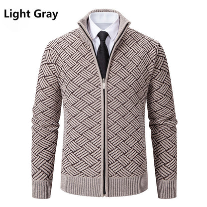 Mens Fleece Lined Knit Cardigan