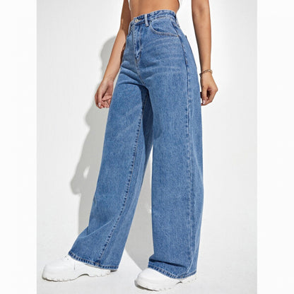 Solid Color Wide-Leg Pants
