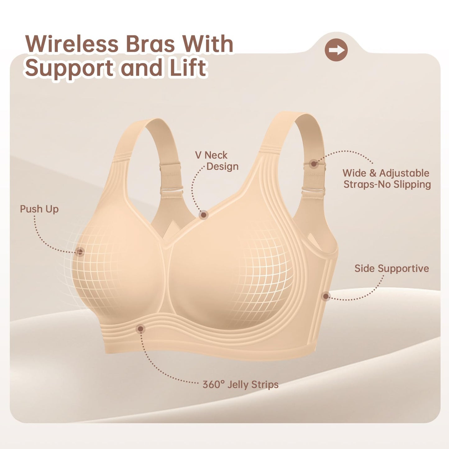 Wireless Seamless Support Bra for Women