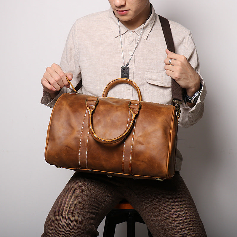 Genuine Leather Retro Satchel Crossbody Bag