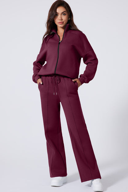 Sweatshirt met halve rits en bijpassende broek
