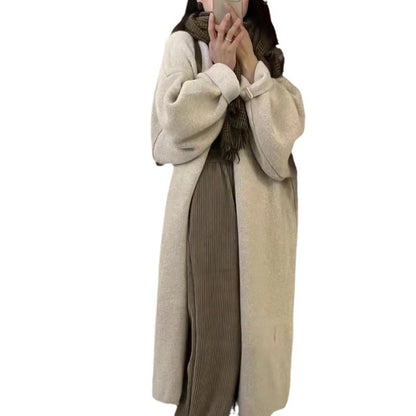 French Retro Long Knit Cardigan for Women