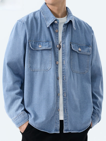 Mens Denim Long Sleeve Shirt