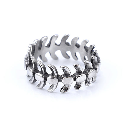 Stainless Steel Dragon Bone Design Retro Ring for Men Women