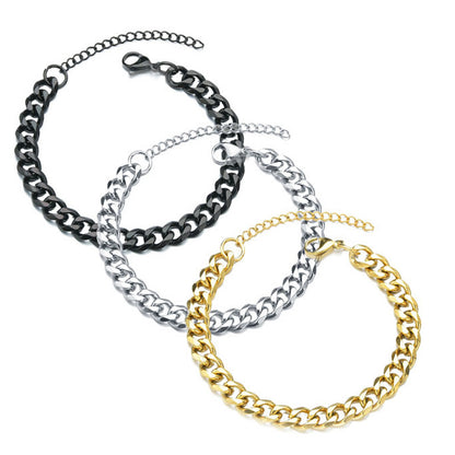 men's titanium steel bracelet six-sided grindingbracelet