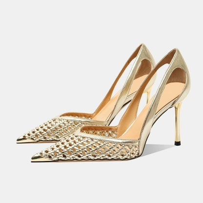 French-Style Pointed-Toe Hollow-Out Women Sandals
