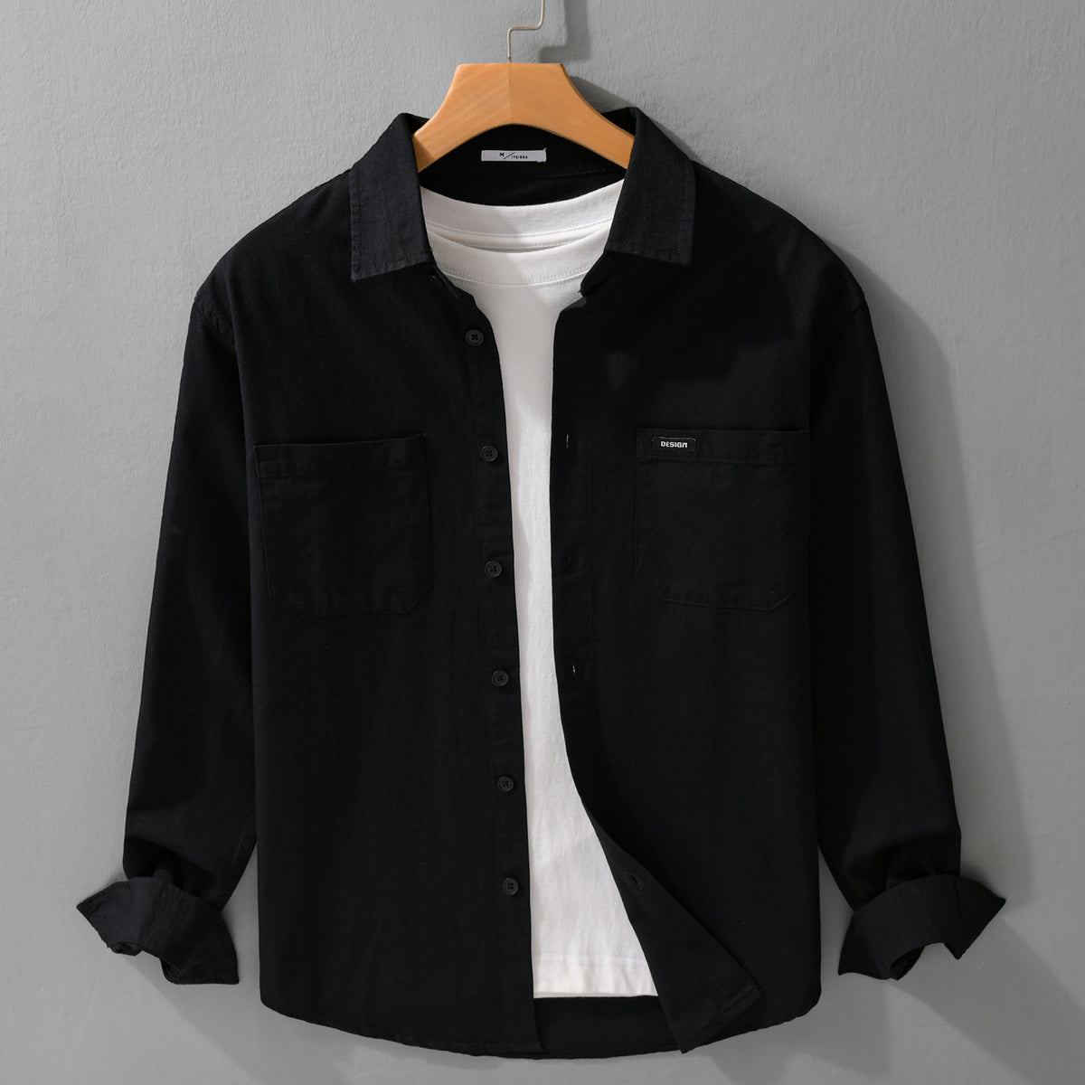 Long-sleeved men's casual cotton shirt