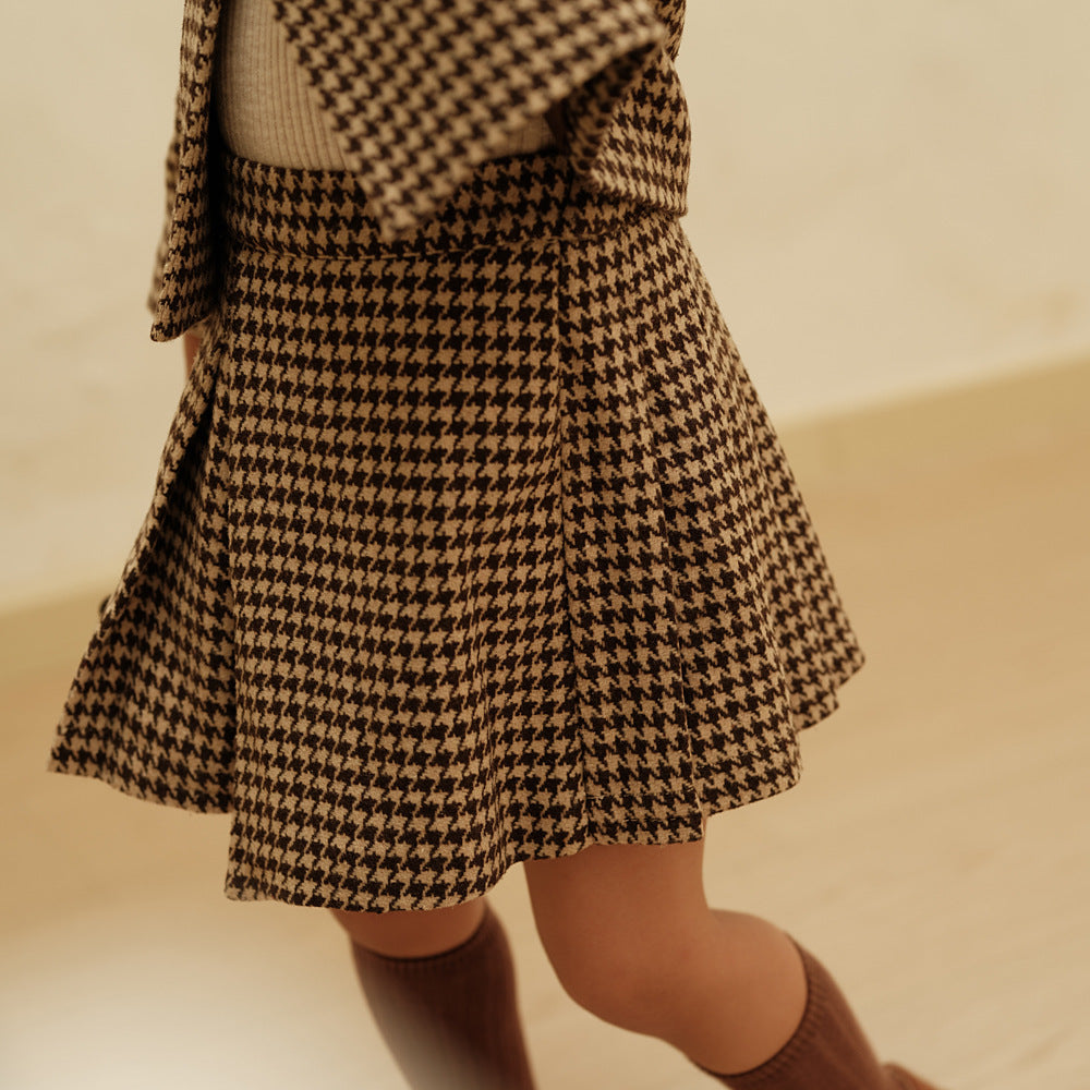 Hoogwaardige Franse tweedelig pak voor meisjes in klassieke stijl