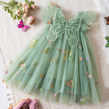 Girls Butterfly Wing Mesh Dress
