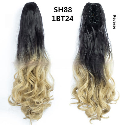 Synthetic Colorful Long Curly Hair Clip Ponytail