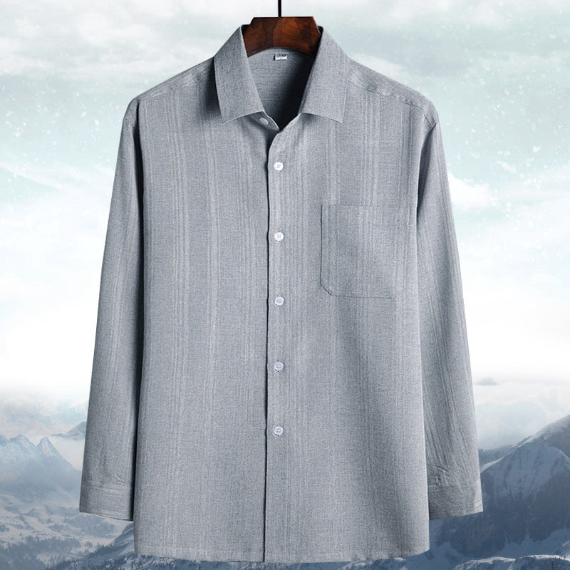 Mens Linen Cotton Blend Shirt Loose Fit Long Short Sleeve