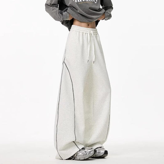 Spring/Summer Oversized, Flowy Scimitar-Style Sweatpants with Streetwear-Inspired Relaxed Fit and Wide-Leg Design