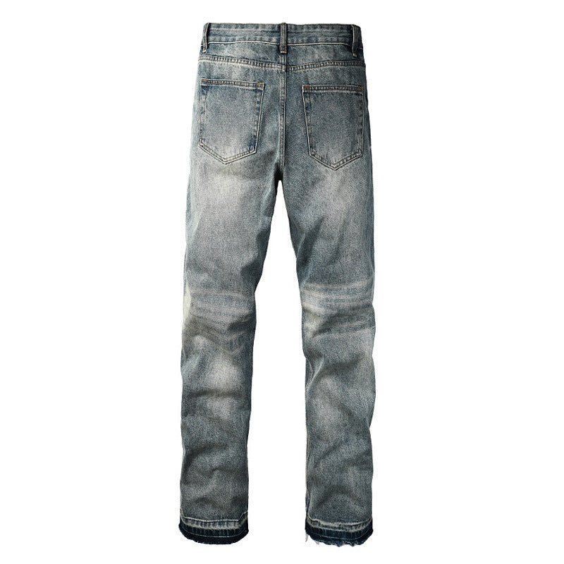 Men's Distressed Straight Denim Pants