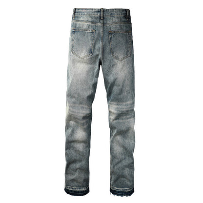 Men's Distressed Straight Denim Pants