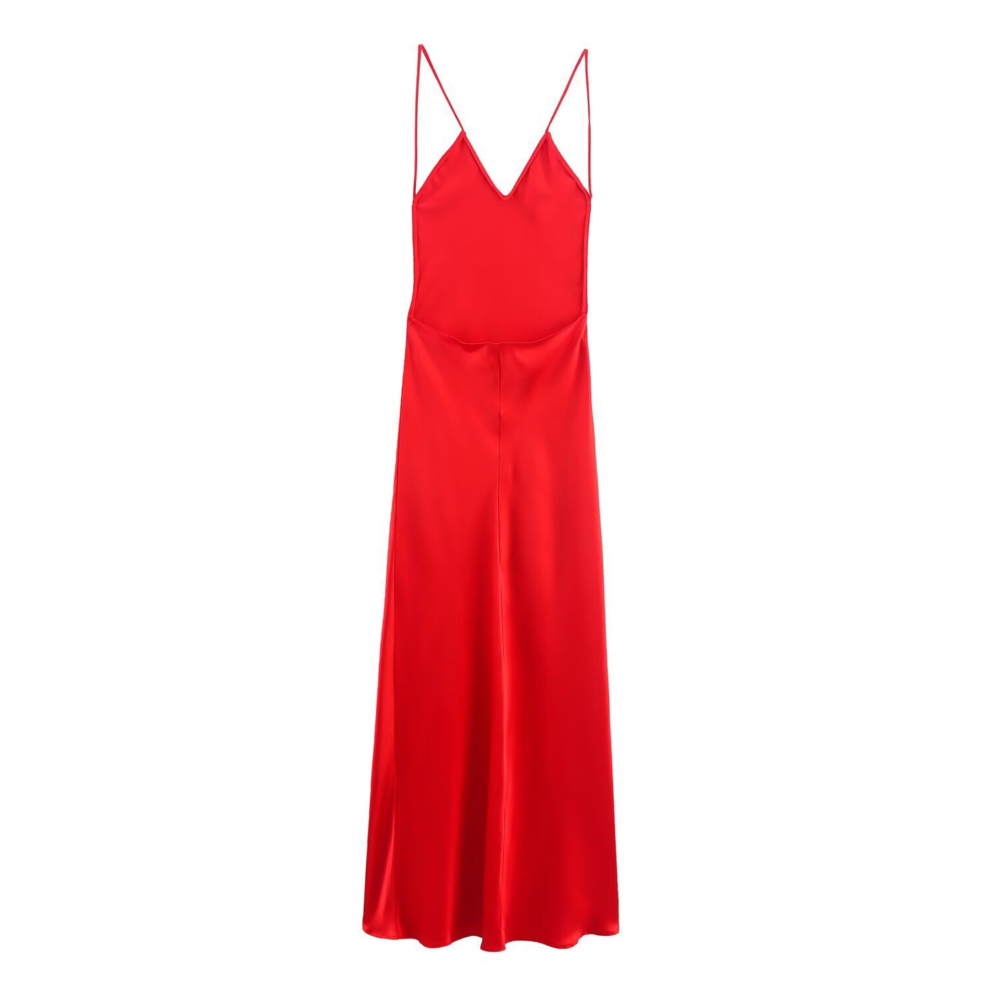 Silk textured lingerie style backless camisole dress