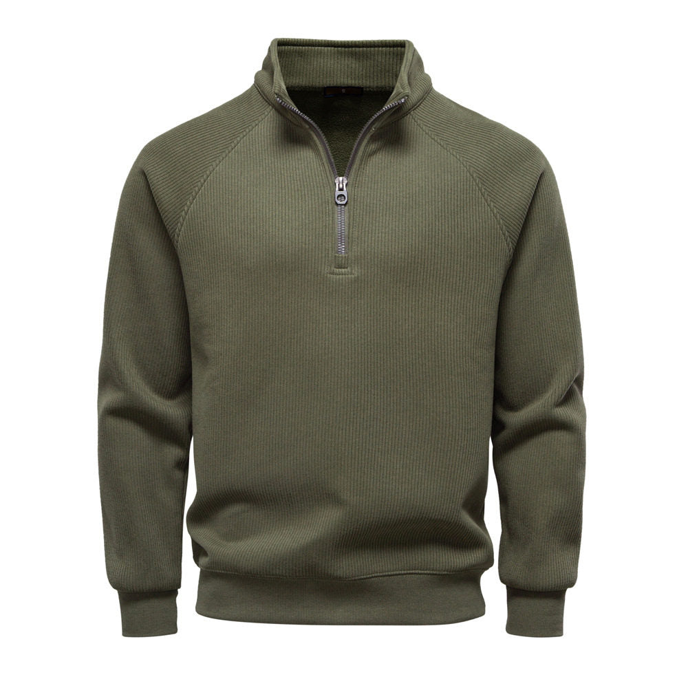 Polo T-shirt voor heren met lange mouwen kraag en knoop of ritssluiting