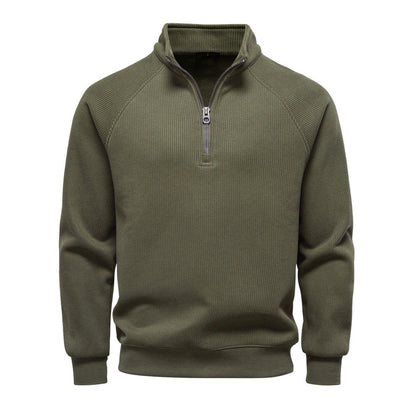 Polo T-shirt voor heren met lange mouwen kraag en knoop of ritssluiting