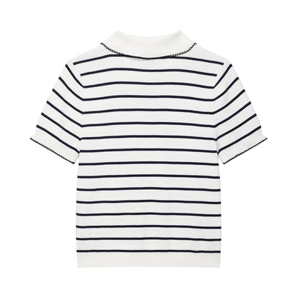 Versatile collar casual knitted top
