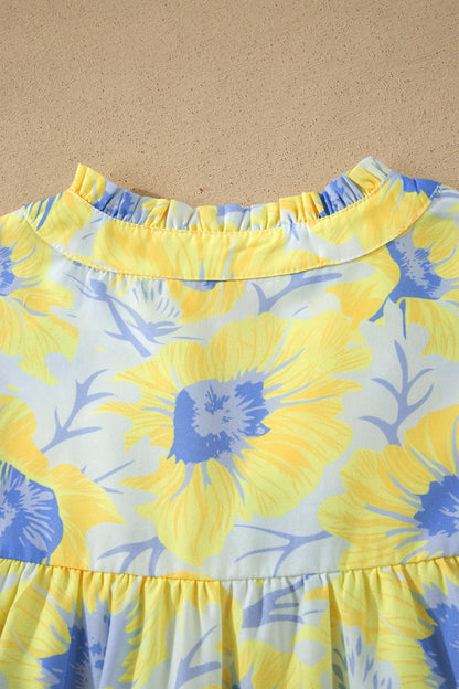 Zomerblouse met korte pofmouwen en bloemenprint
