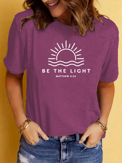 Zomerse T-shirt voor dames met print ronde hals en korte mouwen