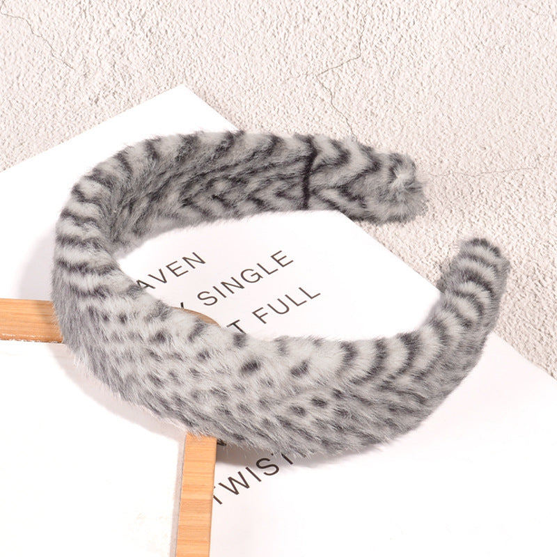 Luipaardprint pluizige haarband