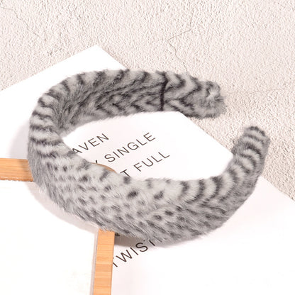 Luipaardprint pluizige haarband