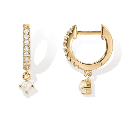 Brass Electroplated Zircon Stud Earrings