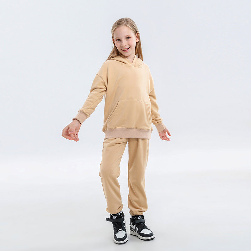 Kinder effen katoenen joggingpak unisex