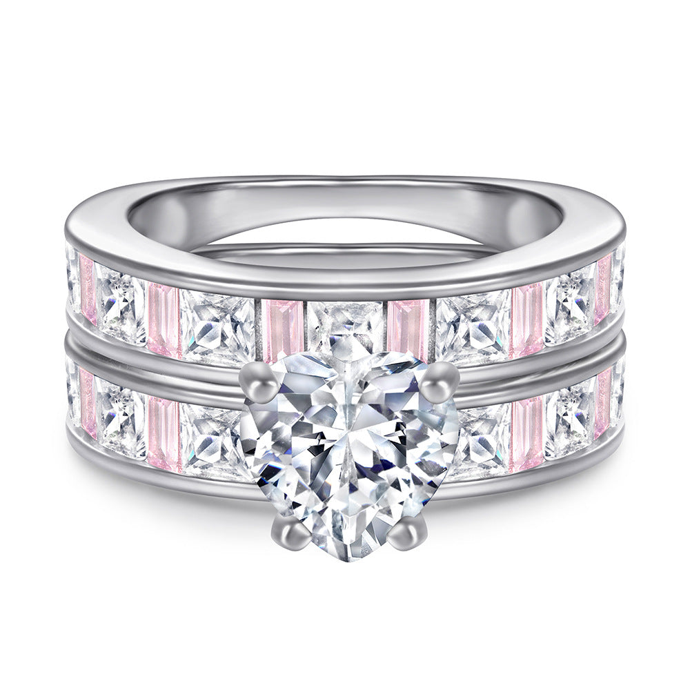 Stapelbare ring van sterling zilver met zirkonia