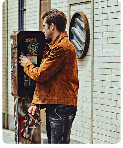 Amerikaans Leren Bikerjack Voor Heren