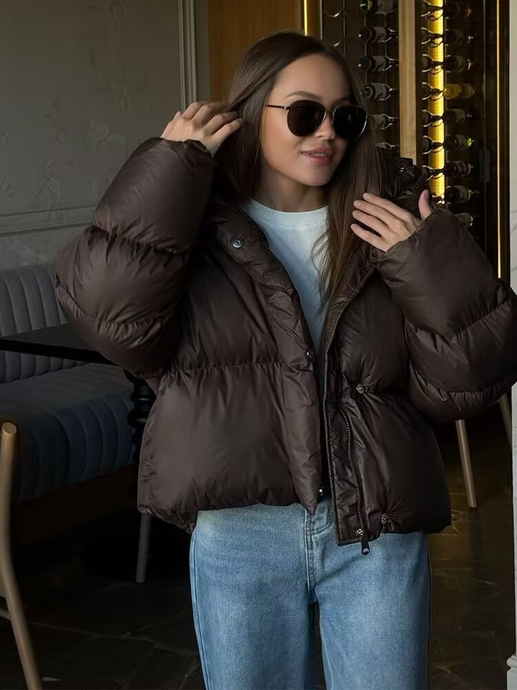 Womens Casual Hooded Cotton Jacket