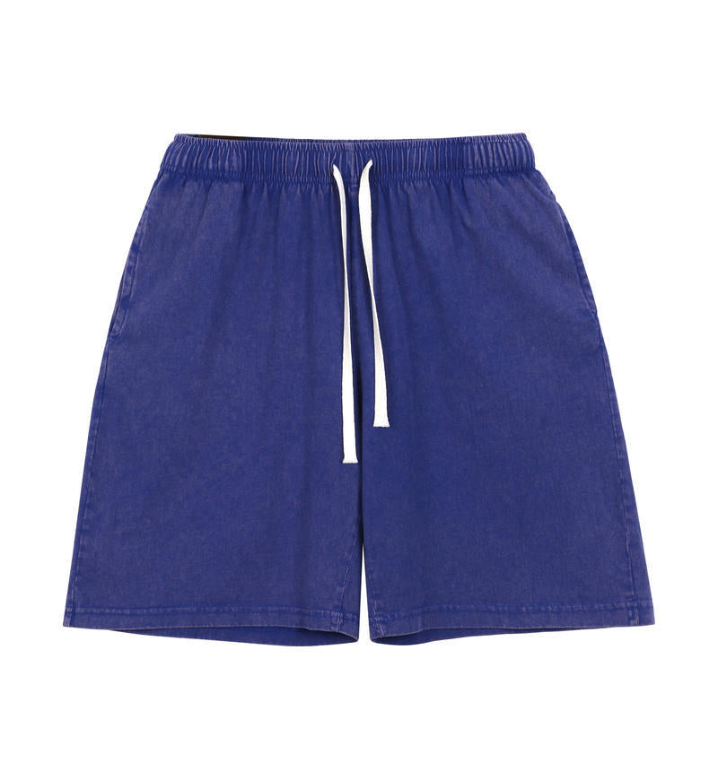 Mens Washed Cotton Wide Leg Shorts