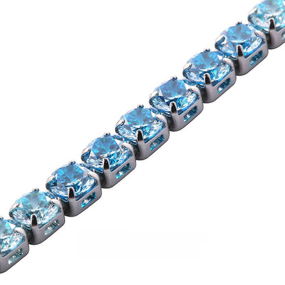 Diamond-encrusted tennis bracelet