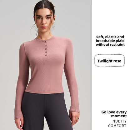 Womens Long Sleeve Yoga Top Fitness Shirt