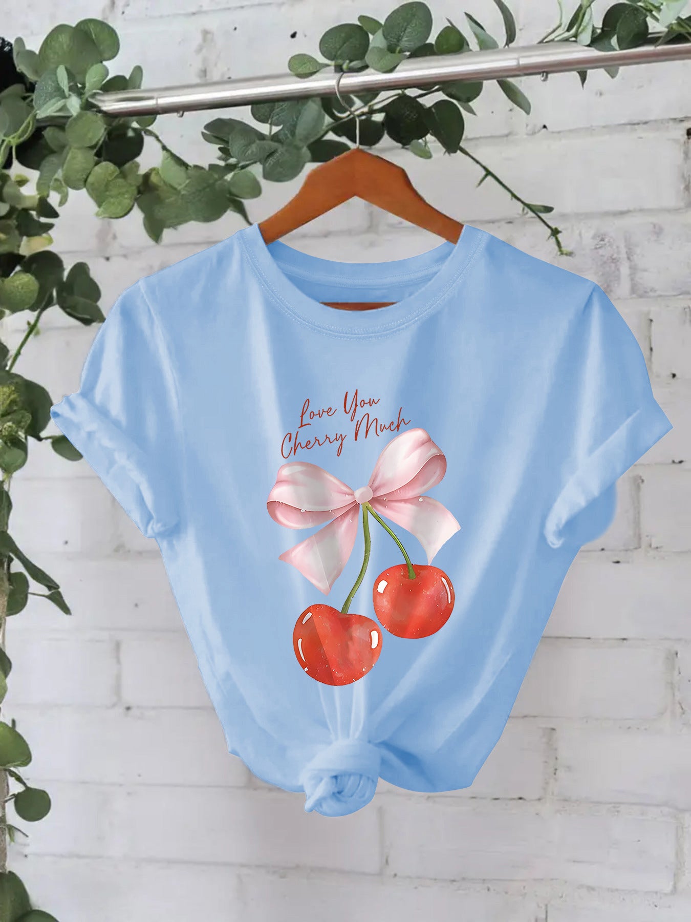 Cherry printed pure cotton top