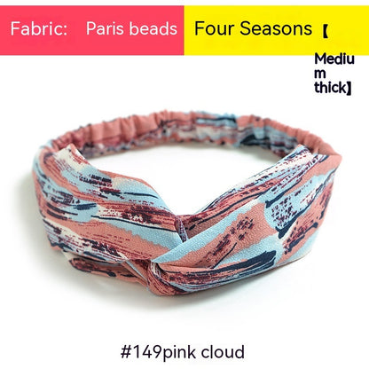 Elastische gekruiste chiffon hoofdband in Boheemse stijl