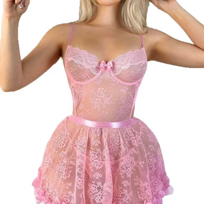 Floral Lace Spaghetti Strap Nightdress