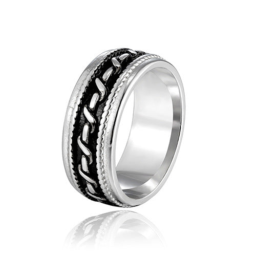 Retro Men's Titanium Steel Rotating Ring