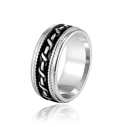 Retro Men's Titanium Steel Rotating Ring