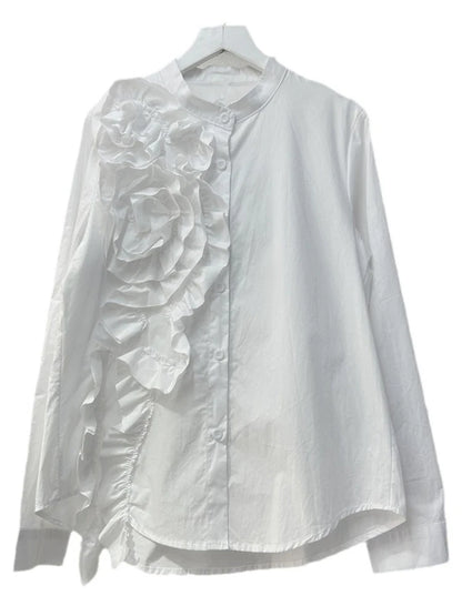 Blouse met lange mouwen gegolfd onregelmatig in elkaar gezet