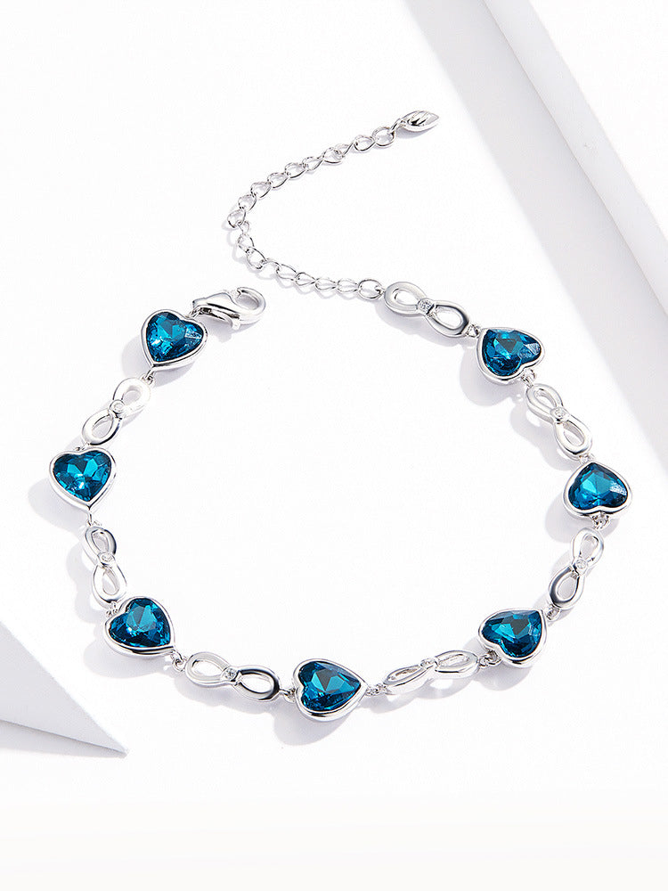 S925 zilveren armband met hartjes