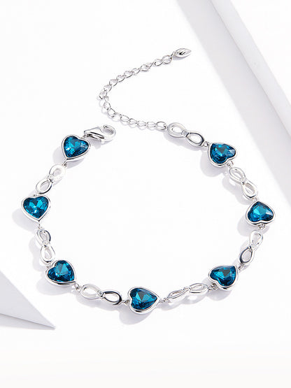 S925 zilveren armband met hartjes