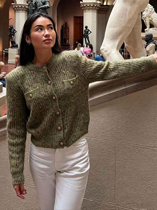 Floral Print Knitted Cardigan