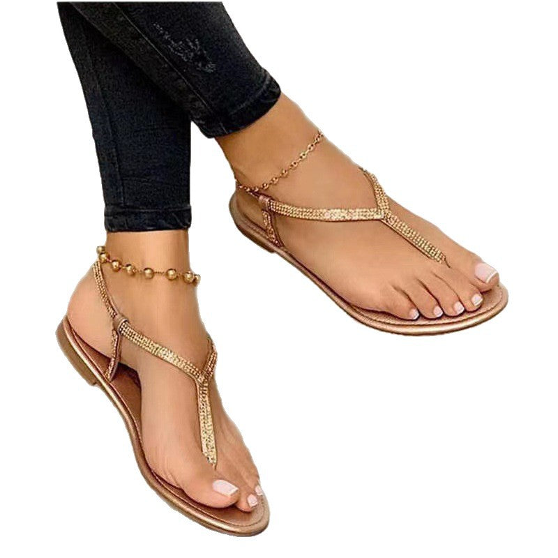 Women's Flat Rhinestone Sandals