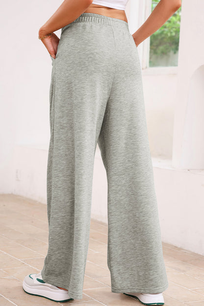 Joggingbroek met elastische tailleband plooien en hoge taille