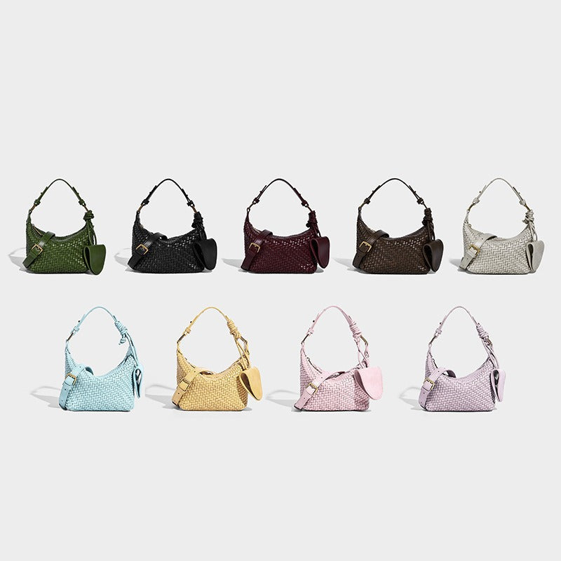 Hand-Woven PU Leather Crossbody Bag